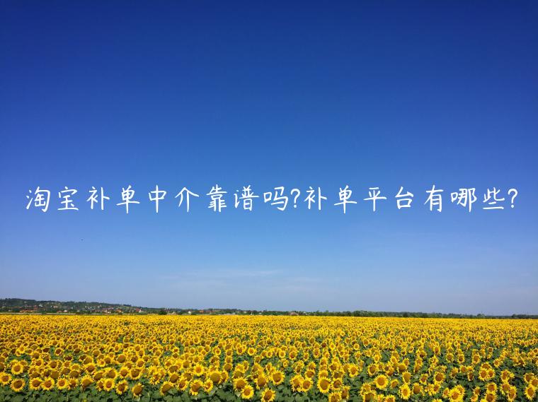 淘寶補(bǔ)單中介靠譜嗎?補(bǔ)單平臺(tái)有哪些?